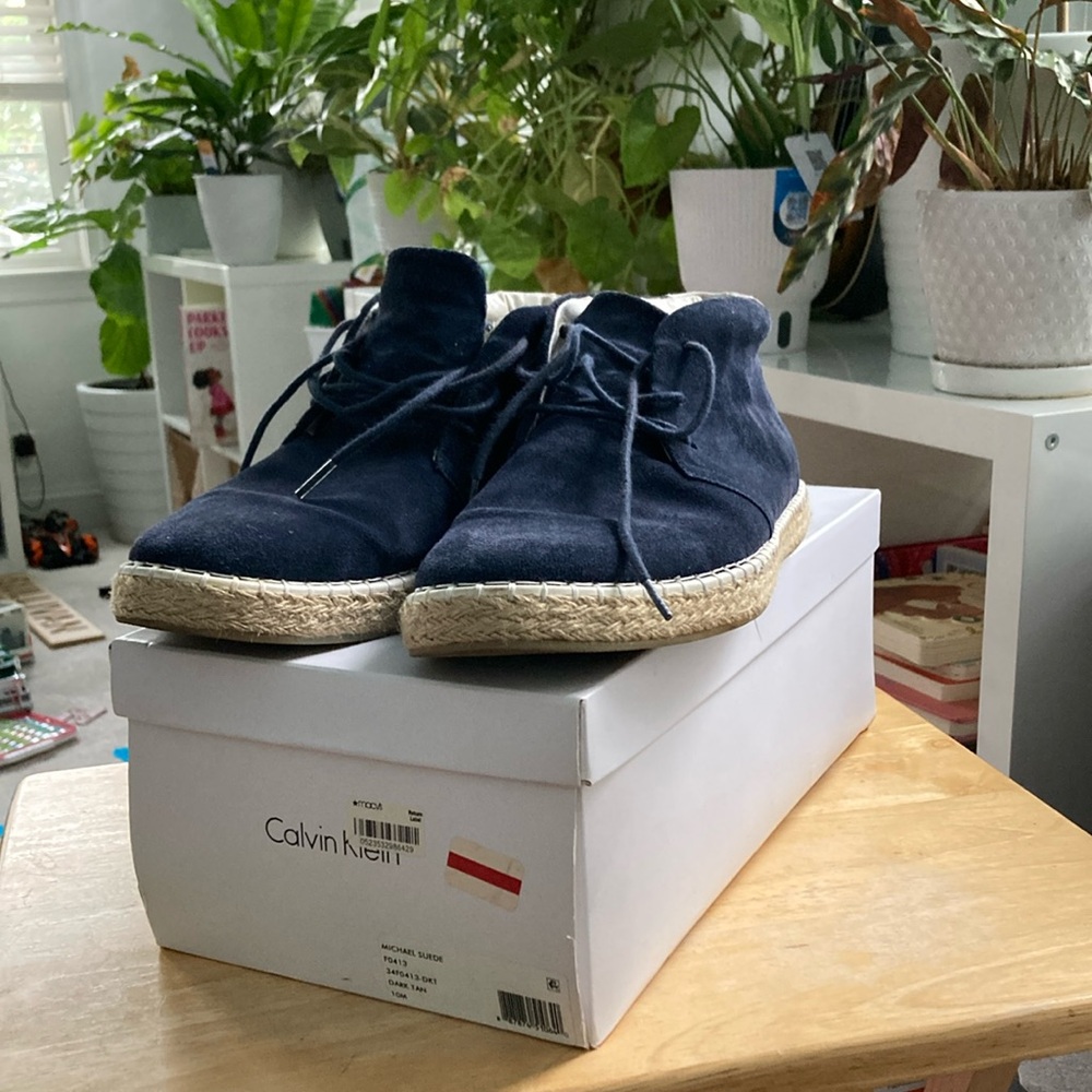 Calvin Klein Blue Chukka Boots Suede Upper